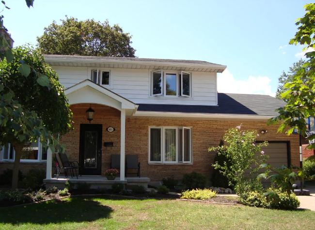 Finished home renovation featuring a modern outdoor entrance